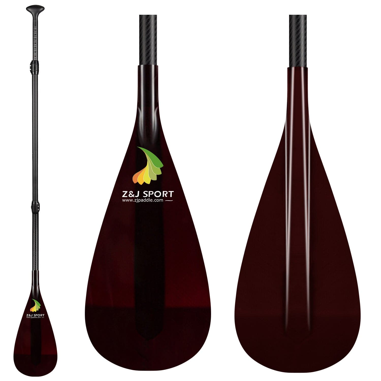ZJ 3 piezas SUP Paddle con cuchilla de fibra de vidrio translúcido en descuento
