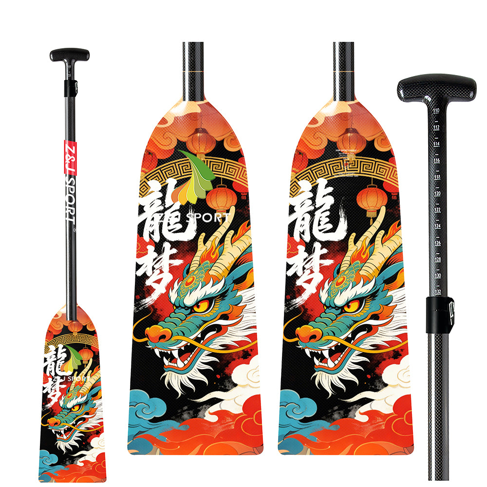 ZJ IDBF Approved Carbon Dragon Boat Paddle with Custom Graphic