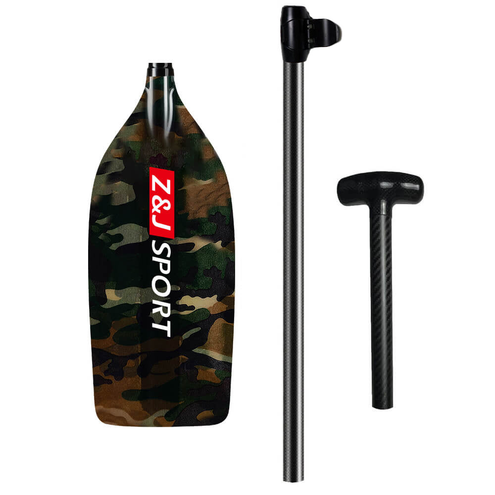 ZJ Whitewater Rafting Paddle con elegante cuchilla de fibra de vidrio (sin ensamblar)