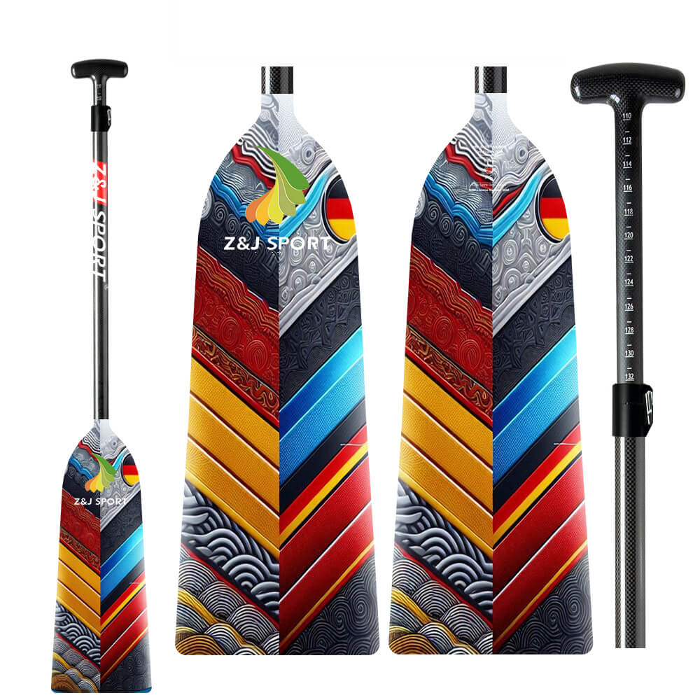 ZJ Adjustable Carbon Dragon Boat Paddle - IDBF Approved with Custom Country Series US, CA, AU, NZ, DE, ES, IT, PH, MY Series Graphics
