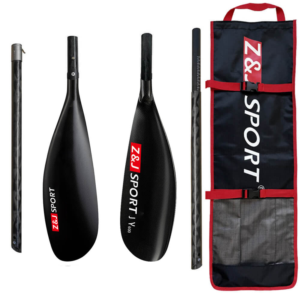 Kayak in fibra di carbonio ZJ a 4 pezzi & Pagaia da surfski – Asta ovale leggera