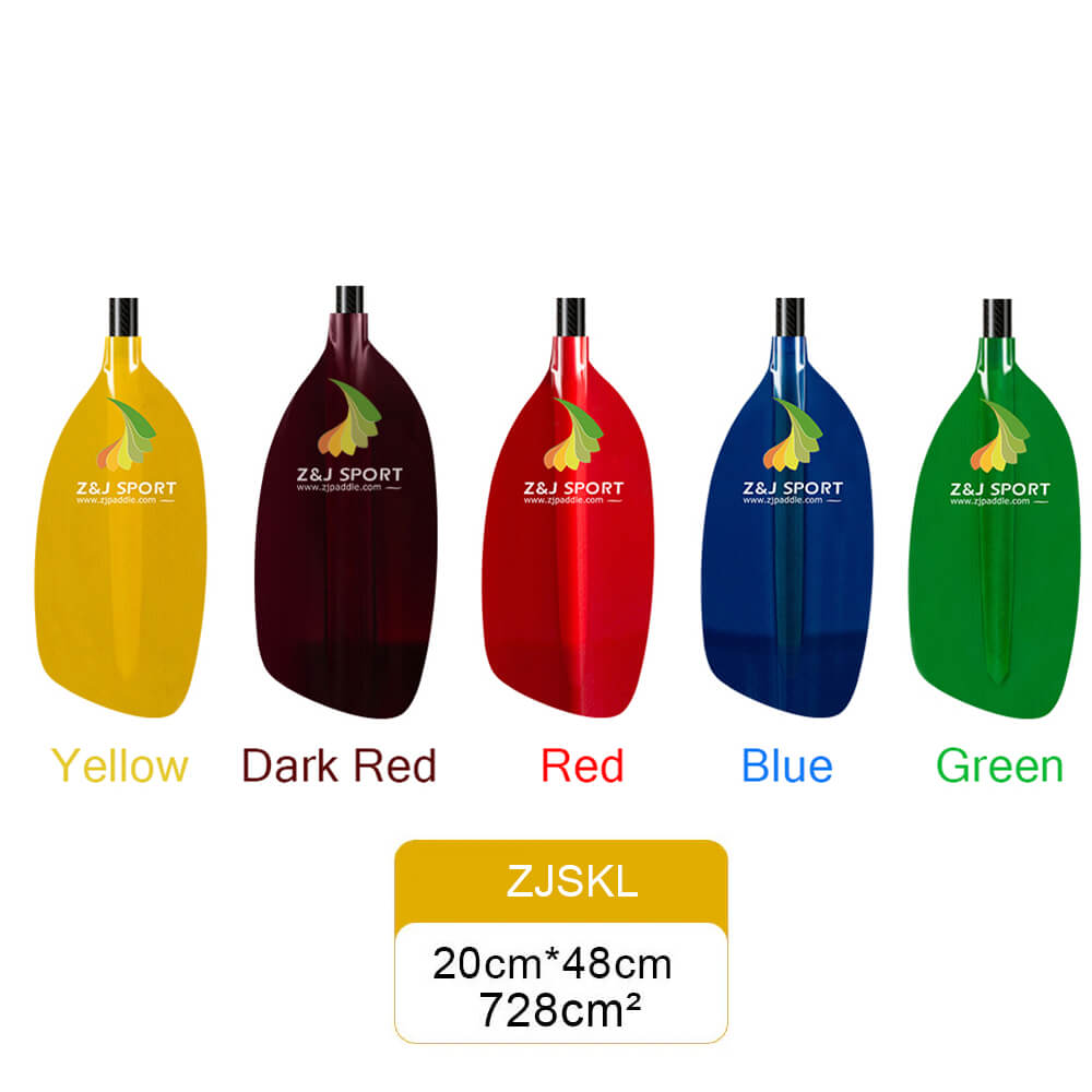 Paddle de aguas bravas ZJ con eje de arranque y cuchilla de fibra de vidrio translúcido (modelo clásico)