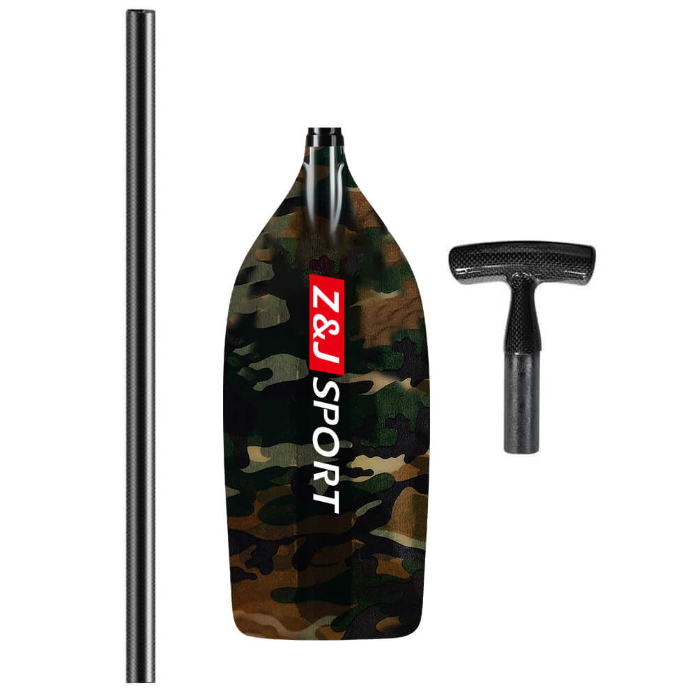 ZJ Whitewater Rafting Paddle con elegante cuchilla de fibra de vidrio (sin ensamblar)