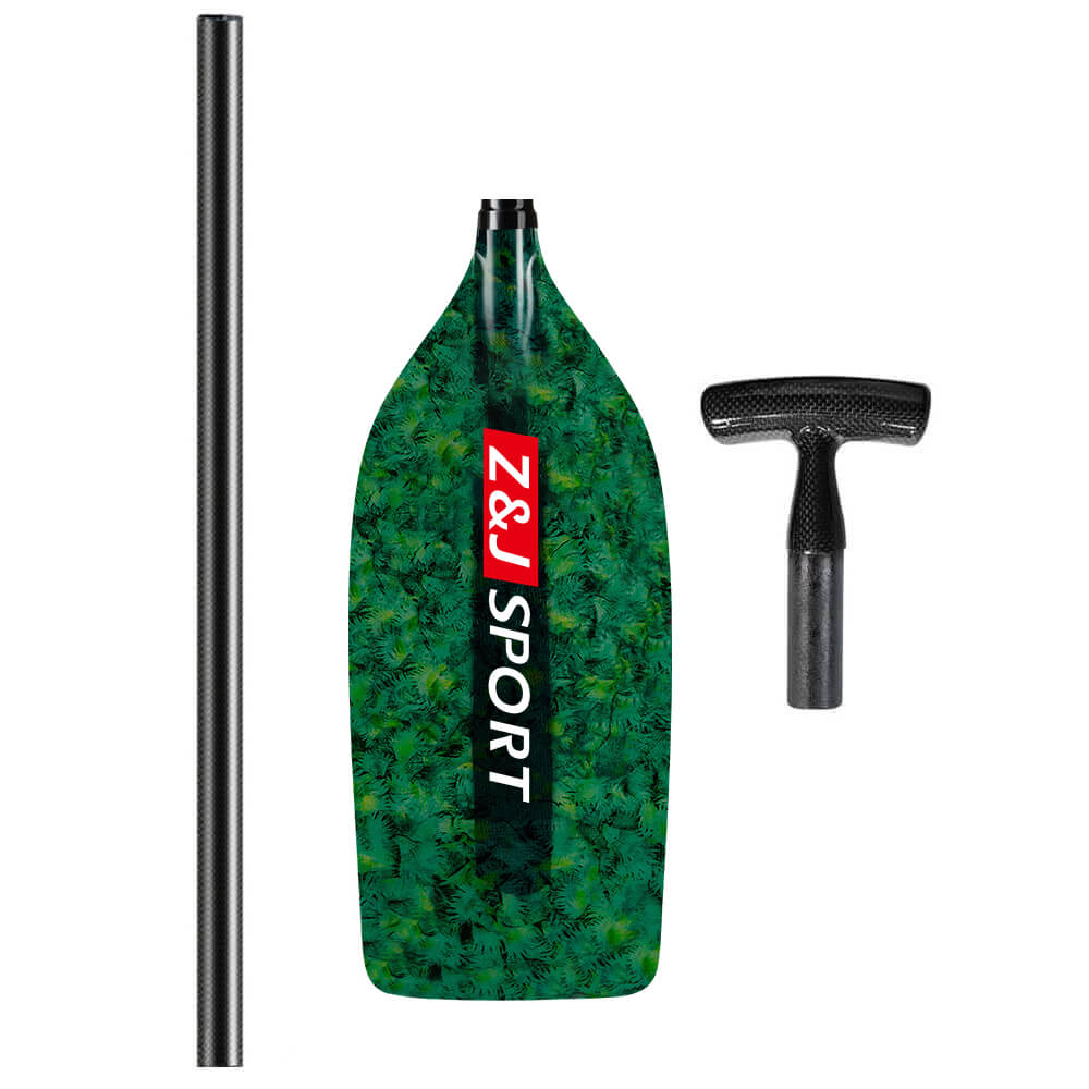 ZJ Whitewater Rafting Paddle con elegante cuchilla de fibra de vidrio (sin ensamblar)