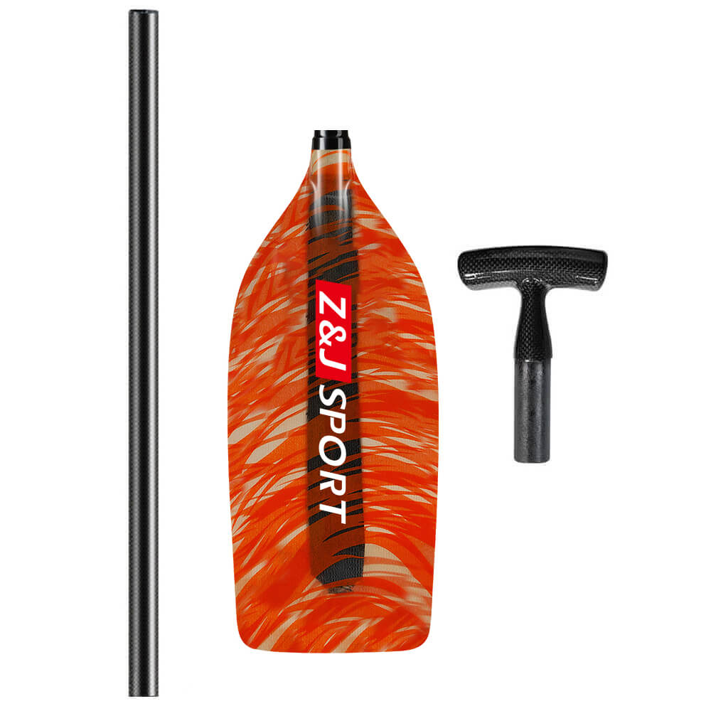 ZJ Whitewater Rafting Paddle con elegante cuchilla de fibra de vidrio (sin ensamblar)