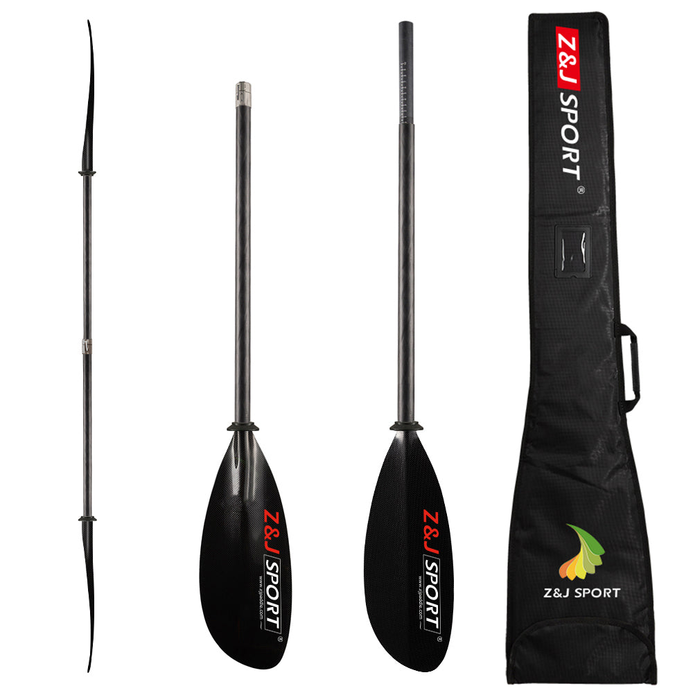 ZJ 2 piece / 4 piece Carbon Fiber Sea Kayak Paddle High-Angle Dynamic Blade (SKD-I)