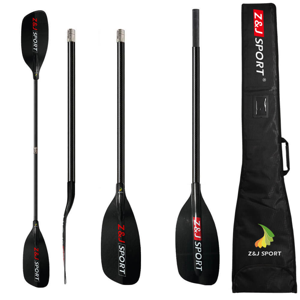 ZJ Palette en eaux vives en carbone complet/fibre de verre avec lame avant et arbre droit (modèle SR)