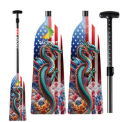ZJ Adjustable Carbon Dragon Boat Paddle - IDBF Approved with Custom Country Series US, CA, AU, NZ, DE, ES, IT, PH, MY Series Graphics