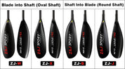 ZJ X Series Kayak Surfski Paddle With Oval Shaft