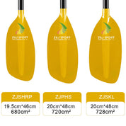 Paddle de aguas bravas ZJ con eje de arranque y cuchilla de fibra de vidrio translúcido (modelo clásico)