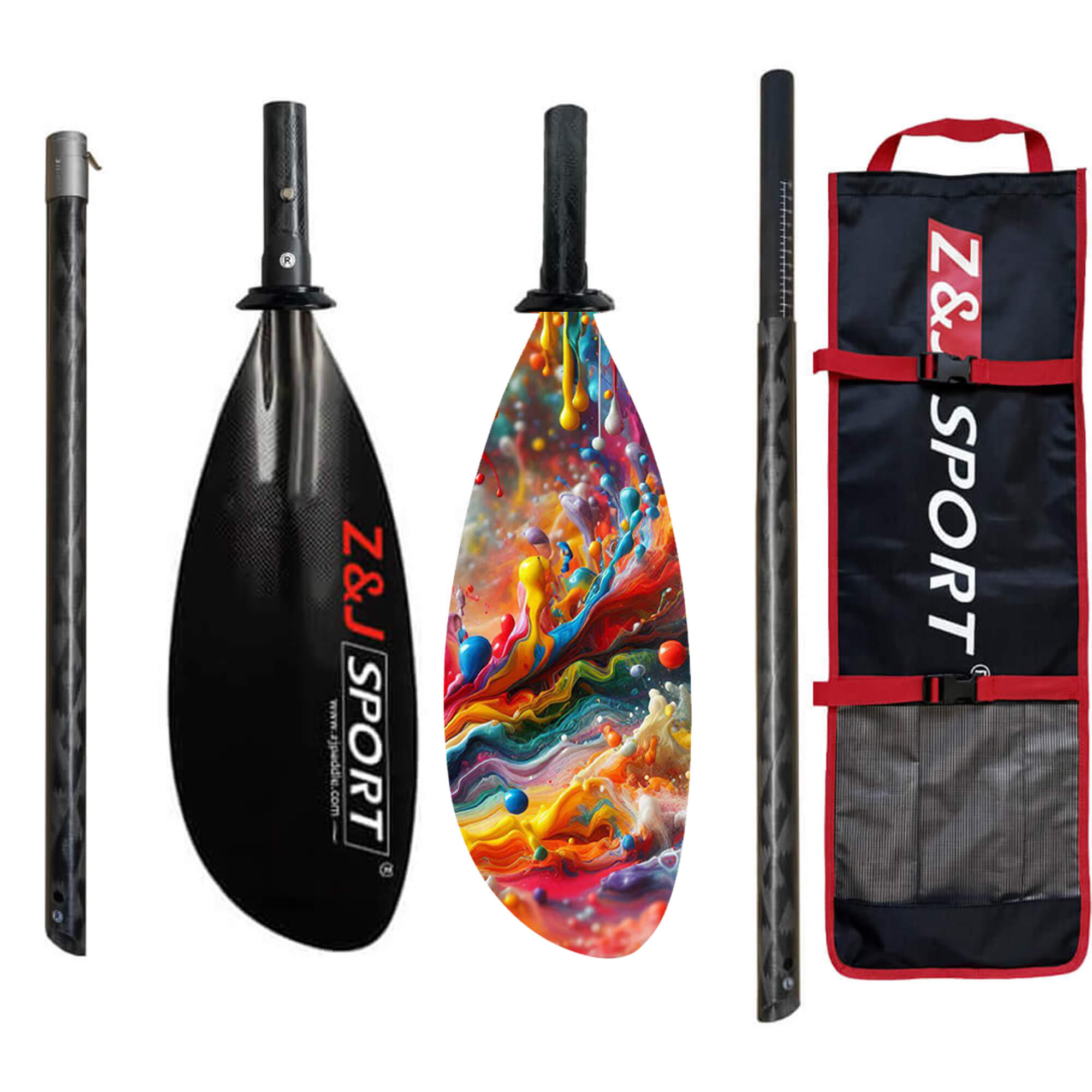 ZJ 2 piece / 4 piece Carbon Fiber Sea Kayak Paddle High-Angle Dynamic Blade (SKD-I)