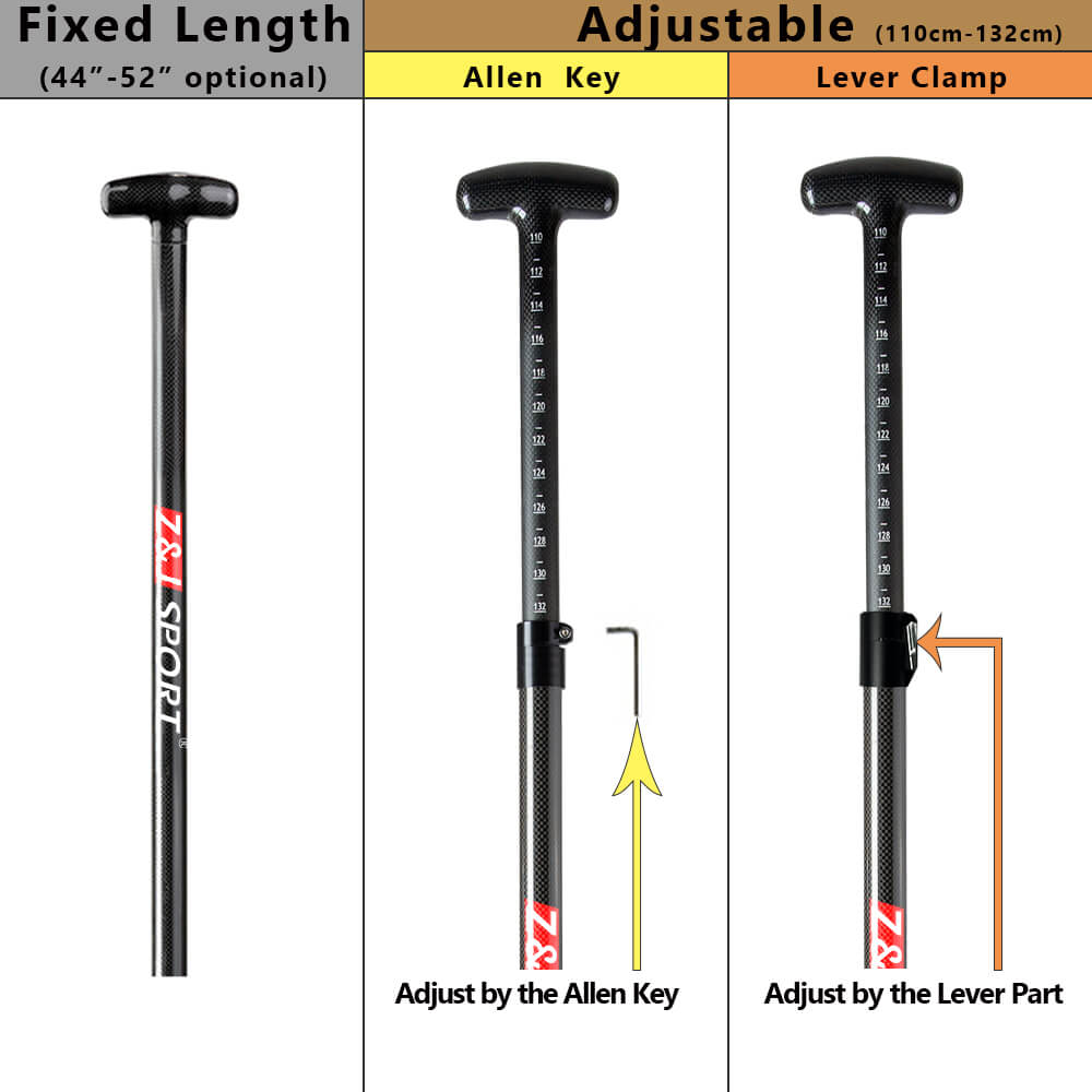 ZJ Adjustable Carbon Dragon Boat Paddle - IDBF Approved with Custom Country Series US, CA, AU, NZ, DE, ES, IT, PH, MY Series Graphics