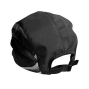 The ZJ SPORT Unisex Quick Dry Adjustable Unstructured Cap by Z&J SPORT features gray reflective side stripes, a moisture-wicking sweatband for comfort, and a back buckle strap. Note: Valid only with paddle orders.