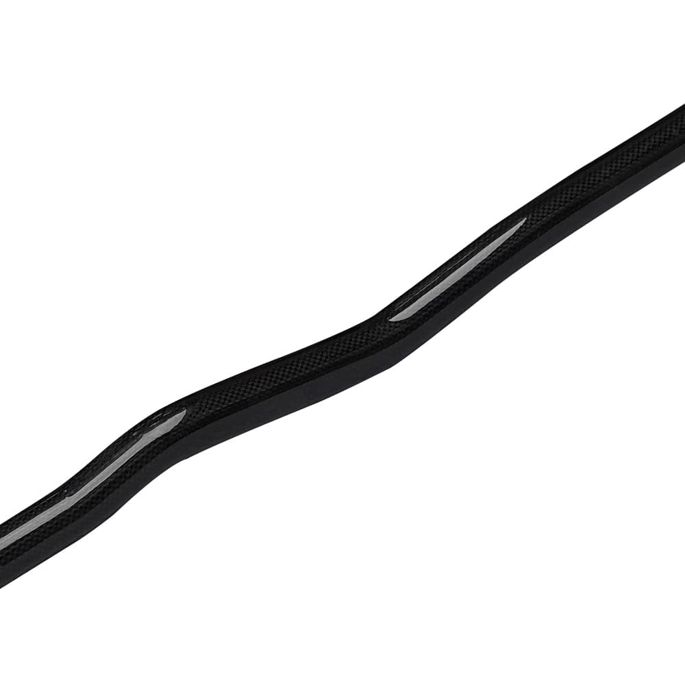 The ZJ SPORT SKD-I Carbon Fiber Sea Kayak Paddle features a black, textured bar with an asymmetrical zigzag shape reminiscent of a carbon fiber blade. Smooth, shiny sections contrast beautifully against a plain white background.