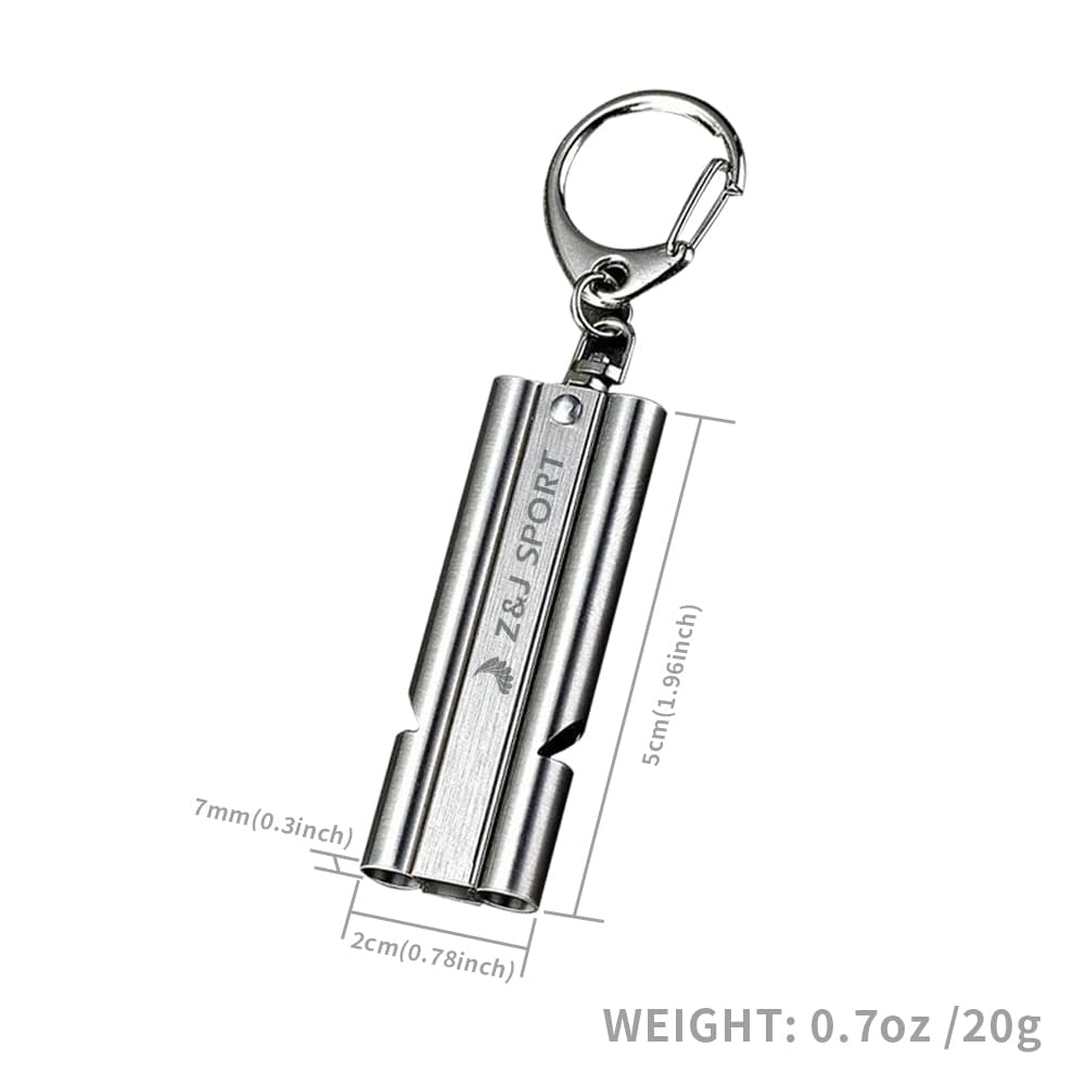 ZJ Stainless Steel Emergency Survival Whistles with Carabiner and Lanyard