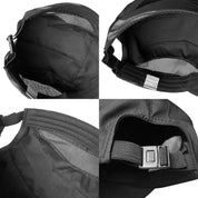 The Z&J SPORT Unisex Quick Dry Cap features four images: top left shows a moisture-wicking sweatband with mesh lining, top right displays a tag, bottom left highlights stitching and mesh, and bottom right showcases an adjustable buckle strap. Ideal for outdoor sports and optimum UV protection.