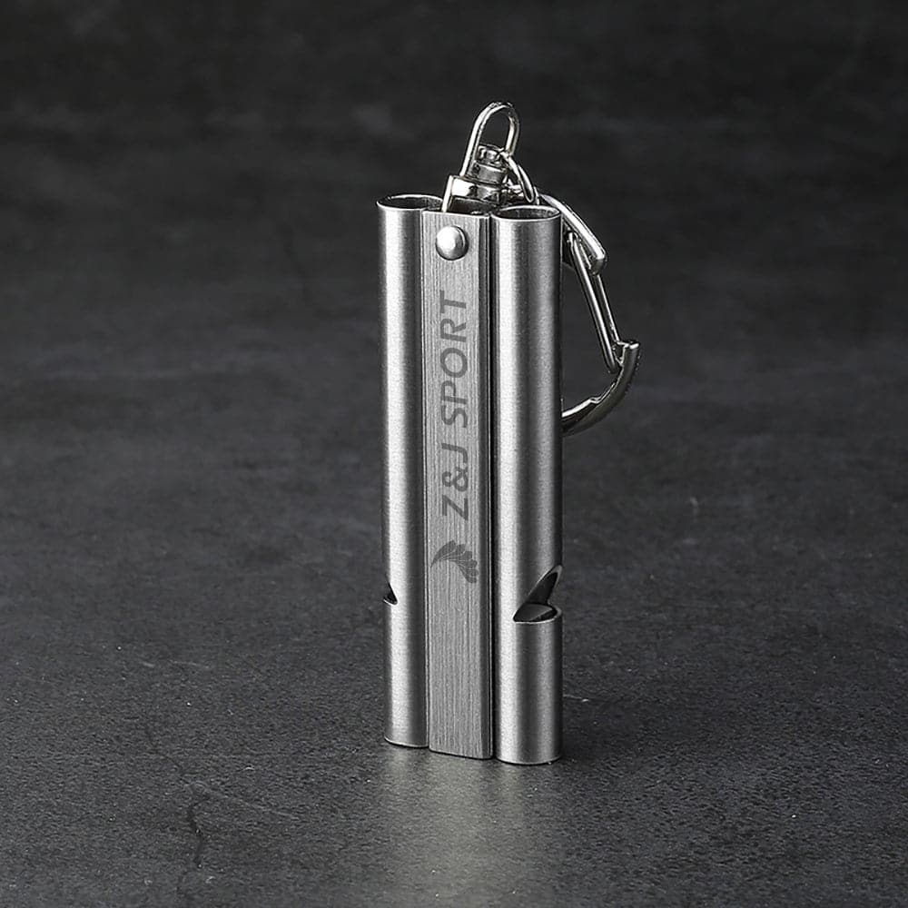 ZJ Stainless Steel Emergency Survival Whistles with Carabiner and Lanyard