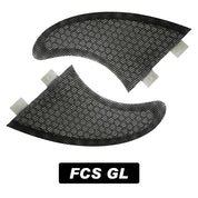 Two black ZJ SPORT surfboard tail fins, with a grid pattern and labeled ZJ Fins for Supboard on a white background, are ready to be your perfect surfing companion. Free shipping included.