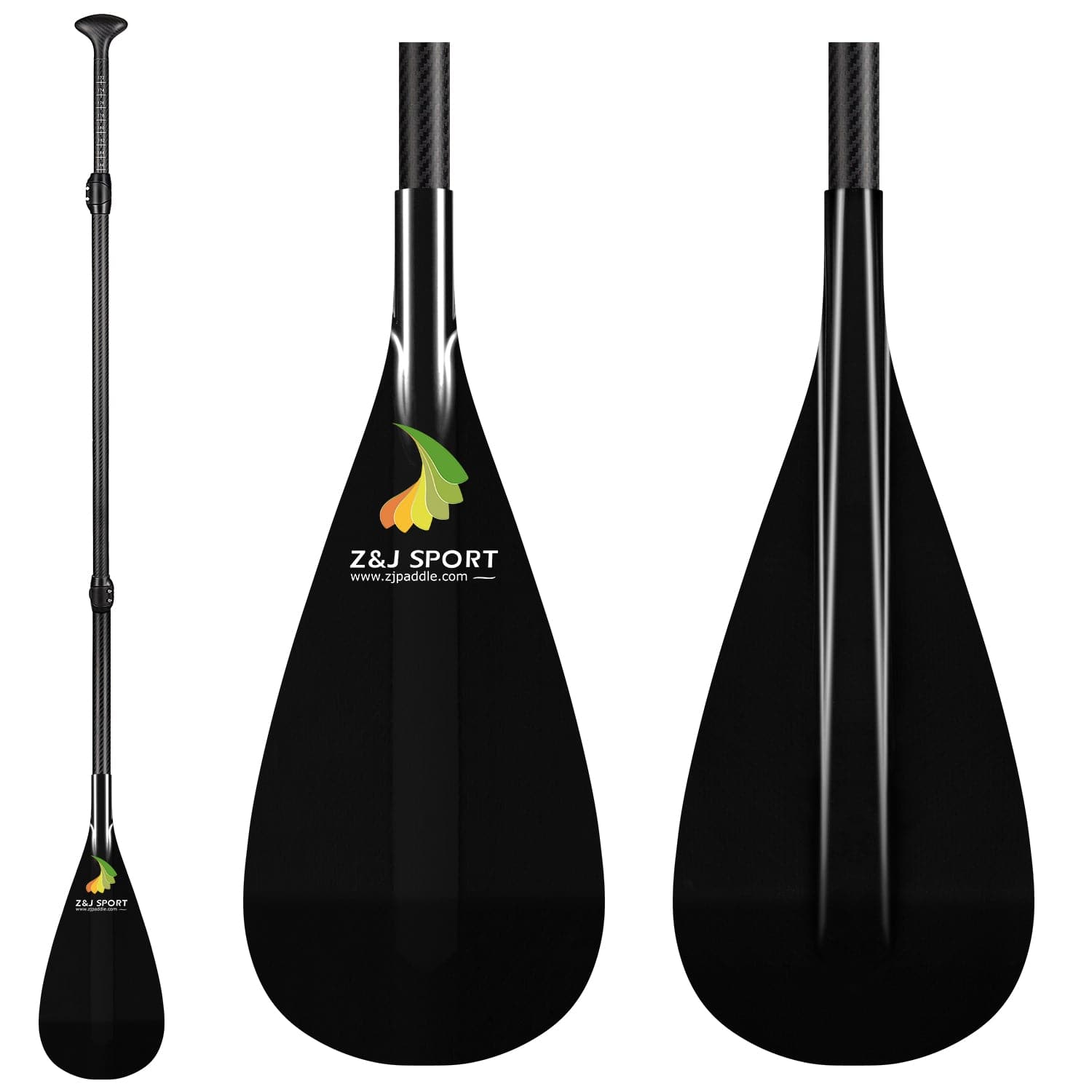 ZJ 3 piezas SUP Paddle con cuchilla de fibra de vidrio translúcido en descuento
