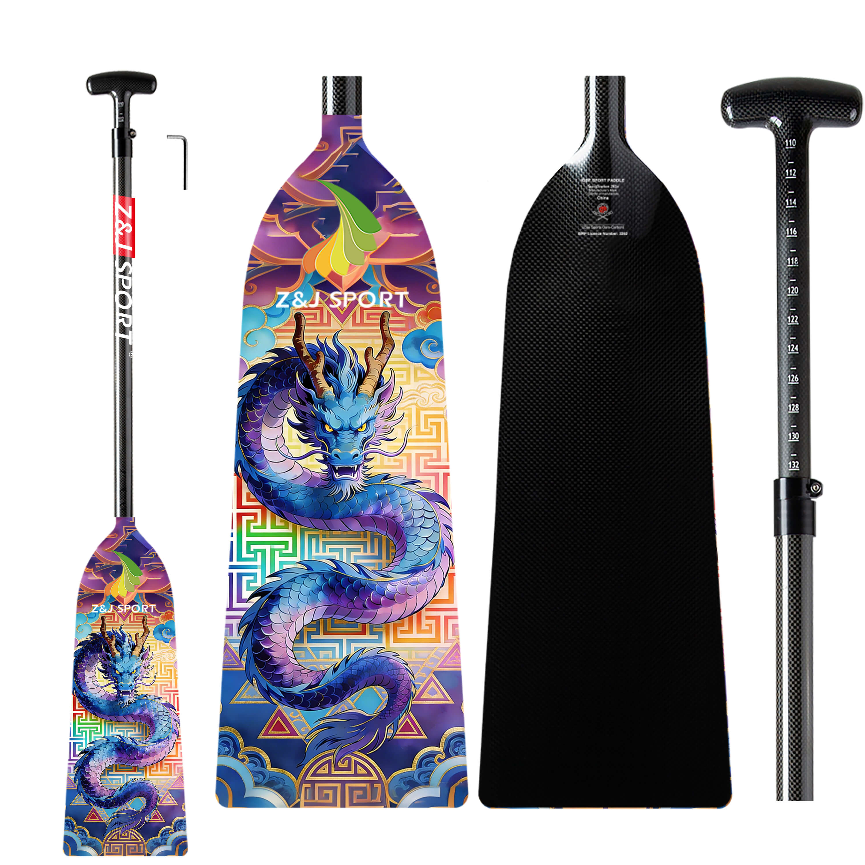 ロッド paddling ZJ Full Carbon / Kevlar Whitewater Paddle with Cranked Shaft