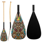 ZJ Hybrid Carbon VA'A Outrigger Canoe Paddle With Graphics Anti Skid Grip in Discount