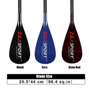 ZJ Remo de Sup de Doble Hoja / Conversión de SUP a Kayak Hoja de Fibra de Vidrio con Eje de Carbono