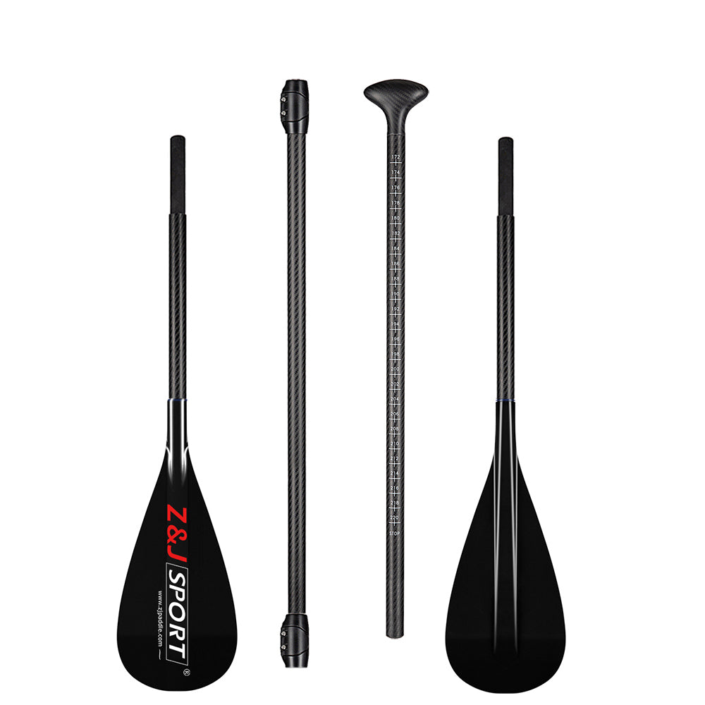 ZJ Remo de Sup de Doble Hoja / Conversión de SUP a Kayak Hoja de Fibra de Vidrio con Eje de Carbono