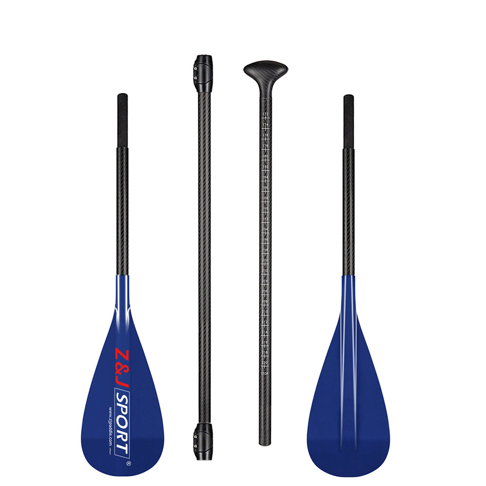 ZJ Remo de Sup de Doble Hoja / Conversión de SUP a Kayak Hoja de Fibra de Vidrio con Eje de Carbono