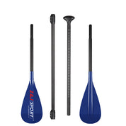 ZJ Remo de Sup de Doble Hoja / Conversión de SUP a Kayak Hoja de Fibra de Vidrio con Eje de Carbono