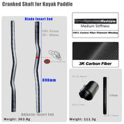 ZJ Separate Oval / Round /Cranked Shaft Replacement For Kayak / Sea Kayak Paddle (without blades)