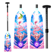 ZJ IDBF Approved Carbon Dragon Boat Paddle with Custom Graphic Oval Shaft, Fixed or Adjustable (OPDP)