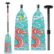 ZJ IDBF Approved Carbon Dragon Boat Paddle with Custom Graphic Oval Shaft, Fixed or Adjustable (OPDP)