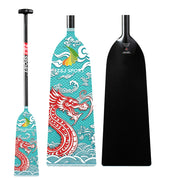 ZJ IDBF Approved Carbon Dragon Boat Paddle with Custom Graphic Oval Shaft, Fixed or Adjustable (OPDP)