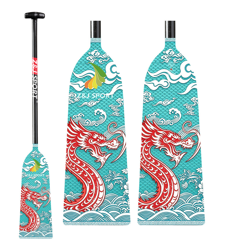 ZJ IDBF Approved Carbon Dragon Boat Paddle with Custom Graphic