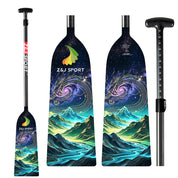 ZJ IDBF Approved Carbon Dragon Boat Paddle with Custom Graphic Oval Shaft, Fixed or Adjustable (OPDP)
