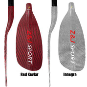 ZJ Full Carbon / Kevlar / Fiberglass Whitewater Paddle With 4-piece Straight Oval Shaft (SR)