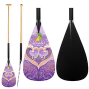 ZJ Hybrid VA'A Outrigger Canoe Paddle With Graphic on Carbon Blade With Anti Skid Grip