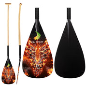 ZJ Hybrid VA'A Outrigger Canoe Paddle With Graphic on Carbon Blade With Anti Skid Grip