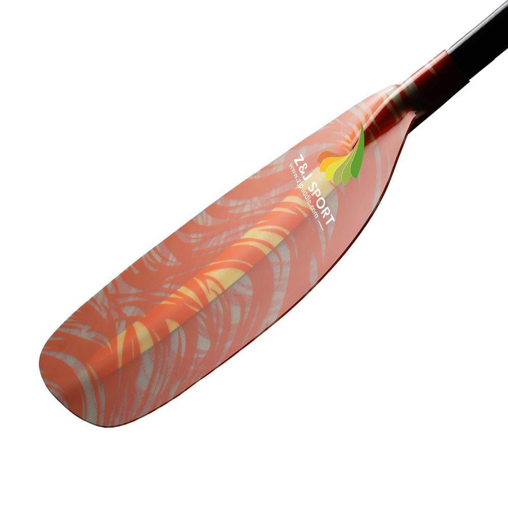 ZJ Whitewater Paddle con albero a gomito e lama in fibra di vetro fantasia (il tubo centrale è solo per il collegamento)