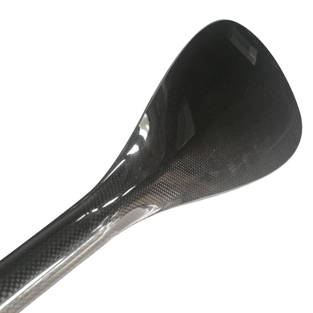 ZJ Hybrid Outrigger Canoe Paddle com lâmina de carbono e haste de madeira curvada na parte superior