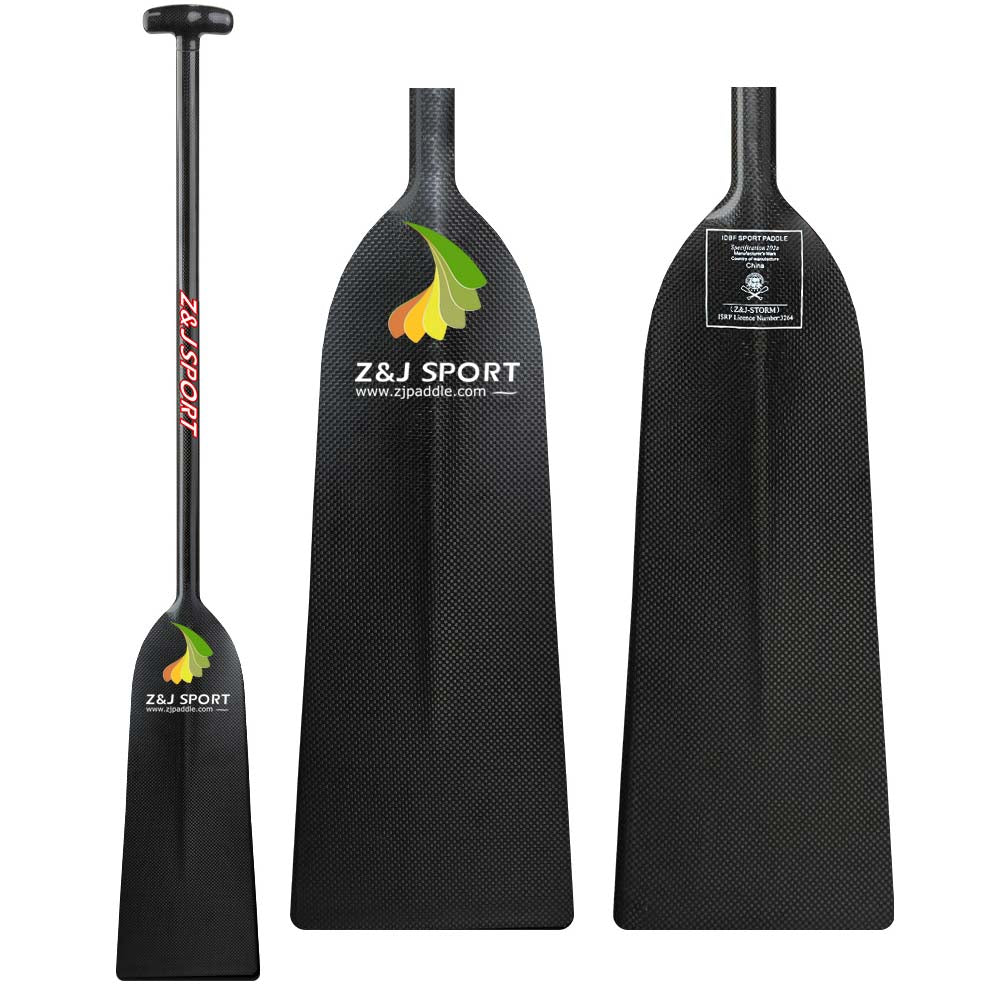 ZJ New Arrival IDBF Approved Carbon Fiber Matte Dragon Boat Paddle with Big Dihedral Blade  (SWORD)