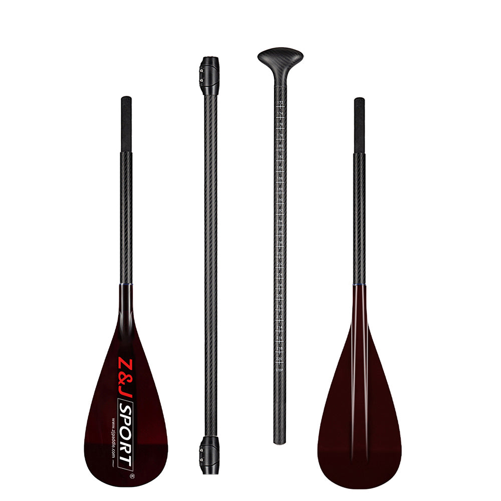 ZJ Remo de Sup de Doble Hoja / Conversión de SUP a Kayak Hoja de Fibra de Vidrio con Eje de Carbono
