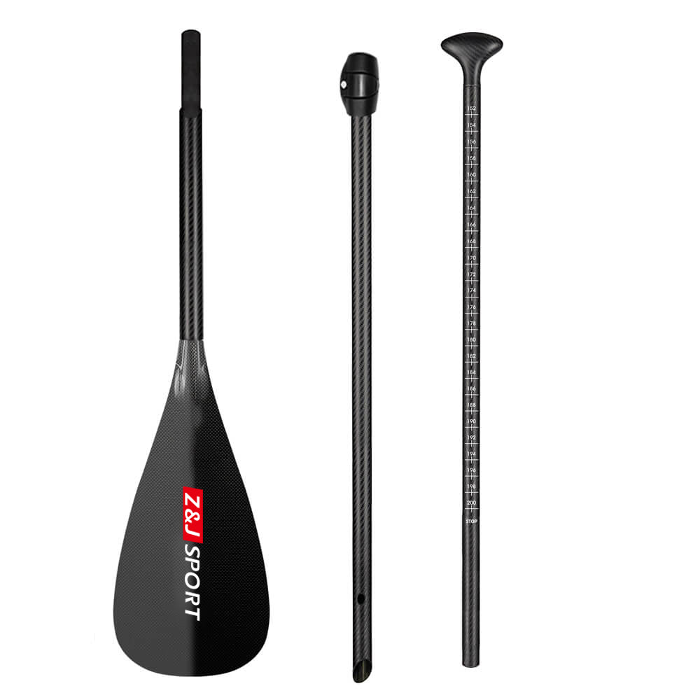 ZJ Adjustable SUP Paddle With Fiberglass Blade Skinny Carbon Shaft In OD 26mm (for Kids)