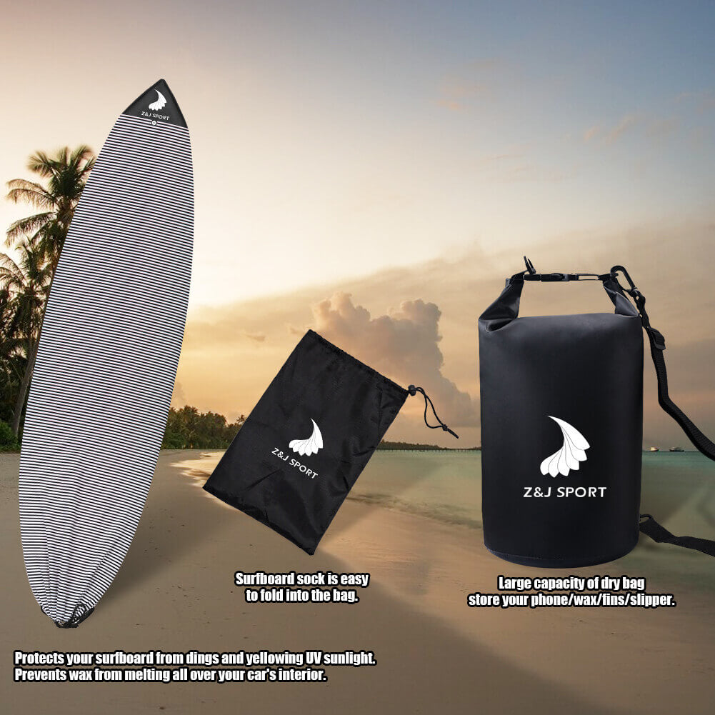 Meia de prancha de surfe ZJ com bolsa coletora e bolsa seca [frete grátis]