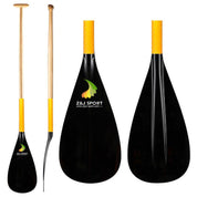 ZJ Hybrid Outrigger Canoe Paddle With Fiberglass Blade Wood Shaft and Antiskid Grip Wrap For Kids