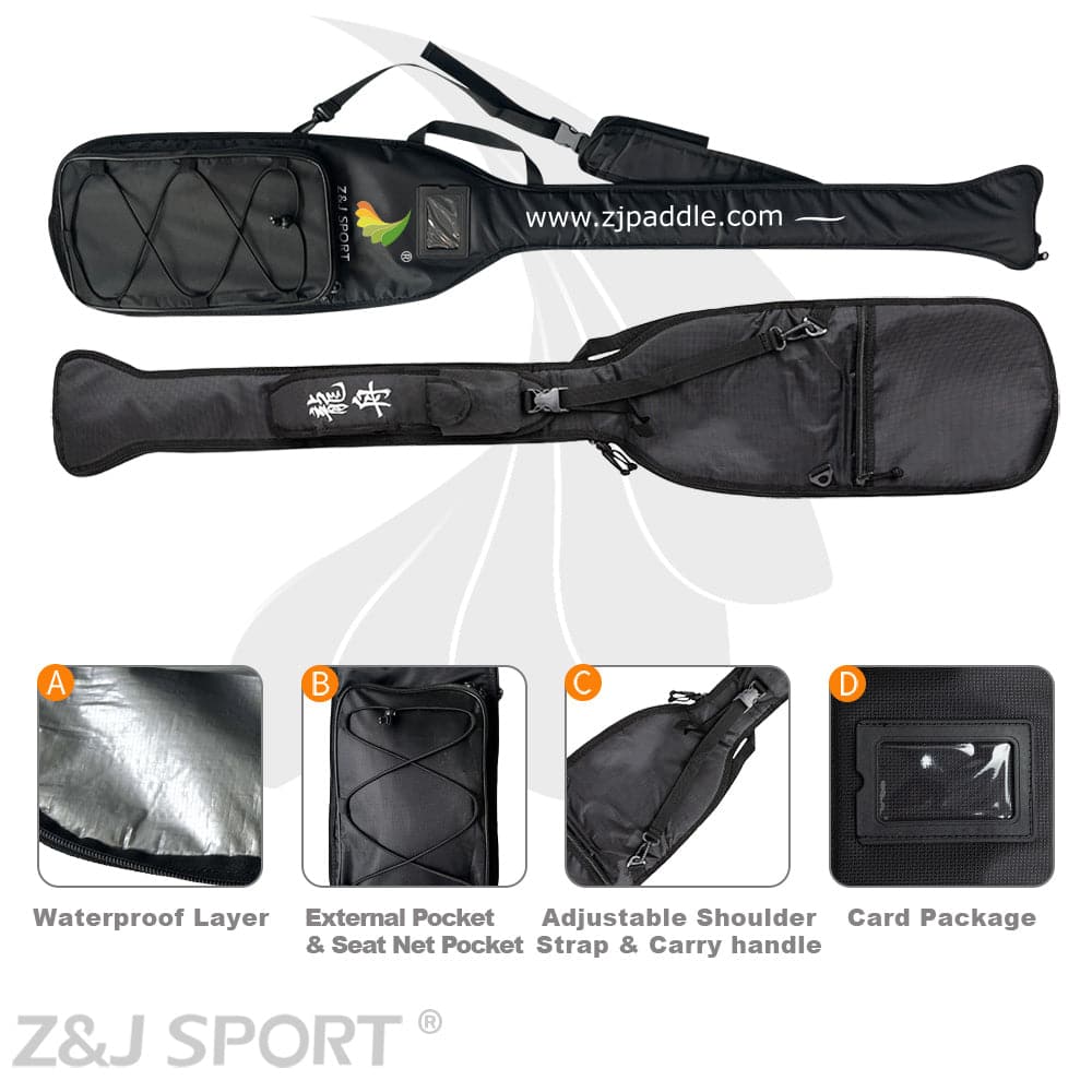 ZJ IDBF Approved Dragon Boat Paddle Dihedral Blade (STORM) With Black Bag