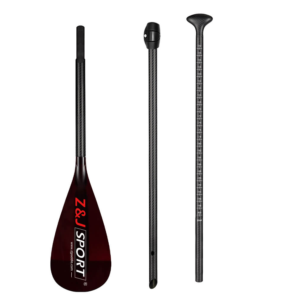 Remo de SUP ajustable ZJ para niños con eje de carbono delgado en OD 26 mm