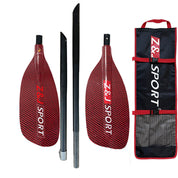 ZJ Full Carbon/Fiberglass Whitewater Paddle With 4-piece Straight Oval Shaft(SR model)
