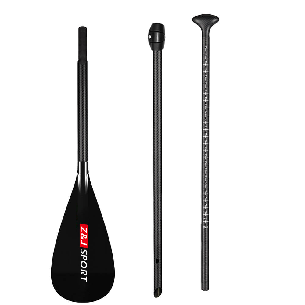 ZJ Adjustable SUP Paddle With Fiberglass Blade Skinny Carbon Shaft In OD 26mm (for Kids)