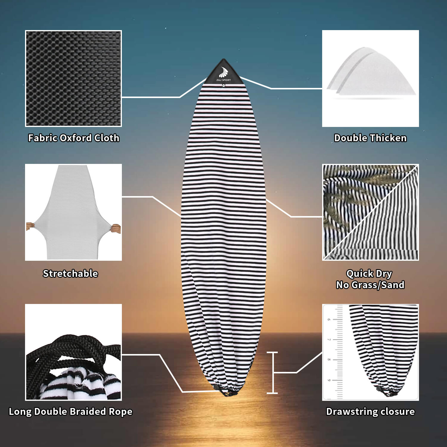 ZJ Surfbrettsocke mit Auffangbeutel und Trockenbeutel